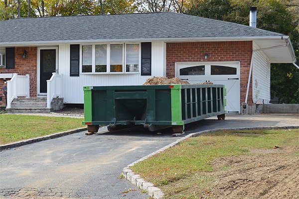 residential dumpsters can be placed in a driveway or on the street, but a permit may be required for street placement